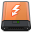 Orange Thunderbolt W Icon 32x32 png